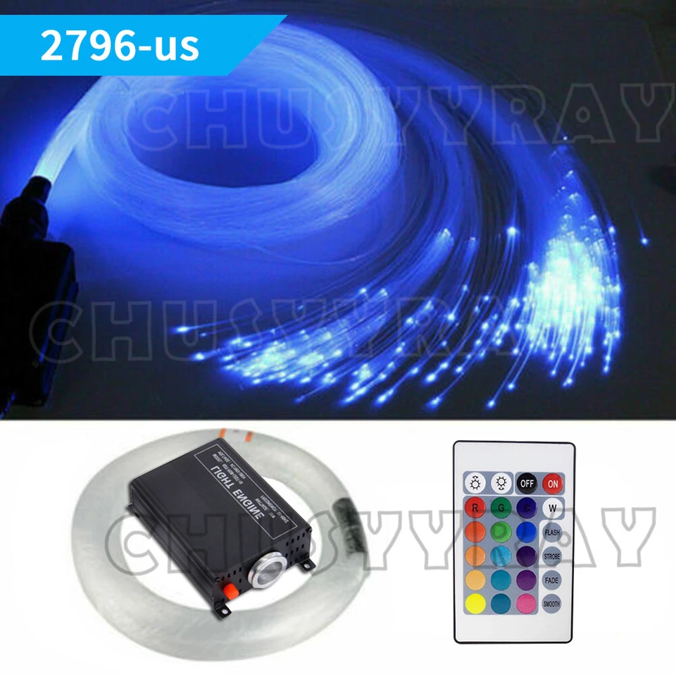 Fiber Optic RGBW Twinkle PMMA Fiber LED Optical Star Ceiling Kit Light 300pcs*2M - Image 3 of 4