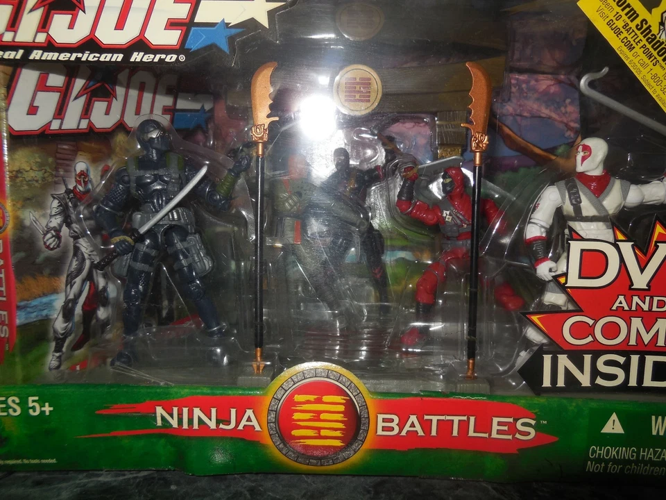 2004 g.i. joe ninja battles paquete de 5 figuras juego set con 1 dvd y cómic en su interior Foto 2 de 4