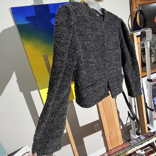 Chaqueta Blazer Vintage Lang Originals Mujer Años 70 Frente Abierto Mármol Talla Pequeña - Imagen 5 de 6