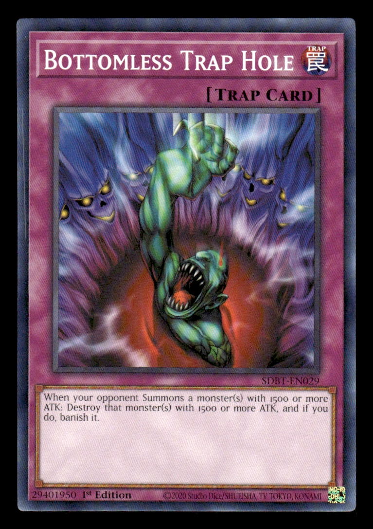 Yugioh! Bottomless Trap Hole - SDBT-EN029 - Common