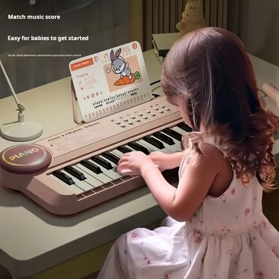  37-Key Kids Electronic Keyboard with Microphone   Fun Educational Piano Organ