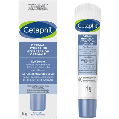 Cetaphil Optimal Hydration Eye Serum Fine Lines Puffiness Radiant Look 14g NEW