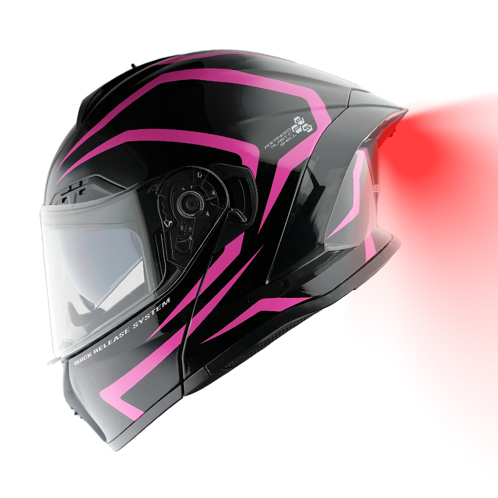 1Storm Motorcycle Modular Full Face Helmet with Rechargeable LED Tail Light  X90