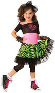 Girls Kids 80s Material Girl Madonna Disco Retro Pop Fancy Dress Costume 6 12 Ebay