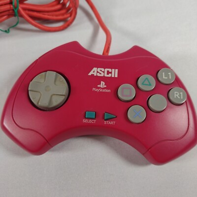 Sony PS1 PS2 CAPCOM ASCII PAD FT 2 ASC-0524C Red Fighting