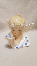 Vintage Artmark Original Handpainted Angel Holding Hands Full of Flowers