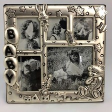 Baby 5 Picture Photo Frame Embossed Home Decor Table Bookcase Stars Metal
