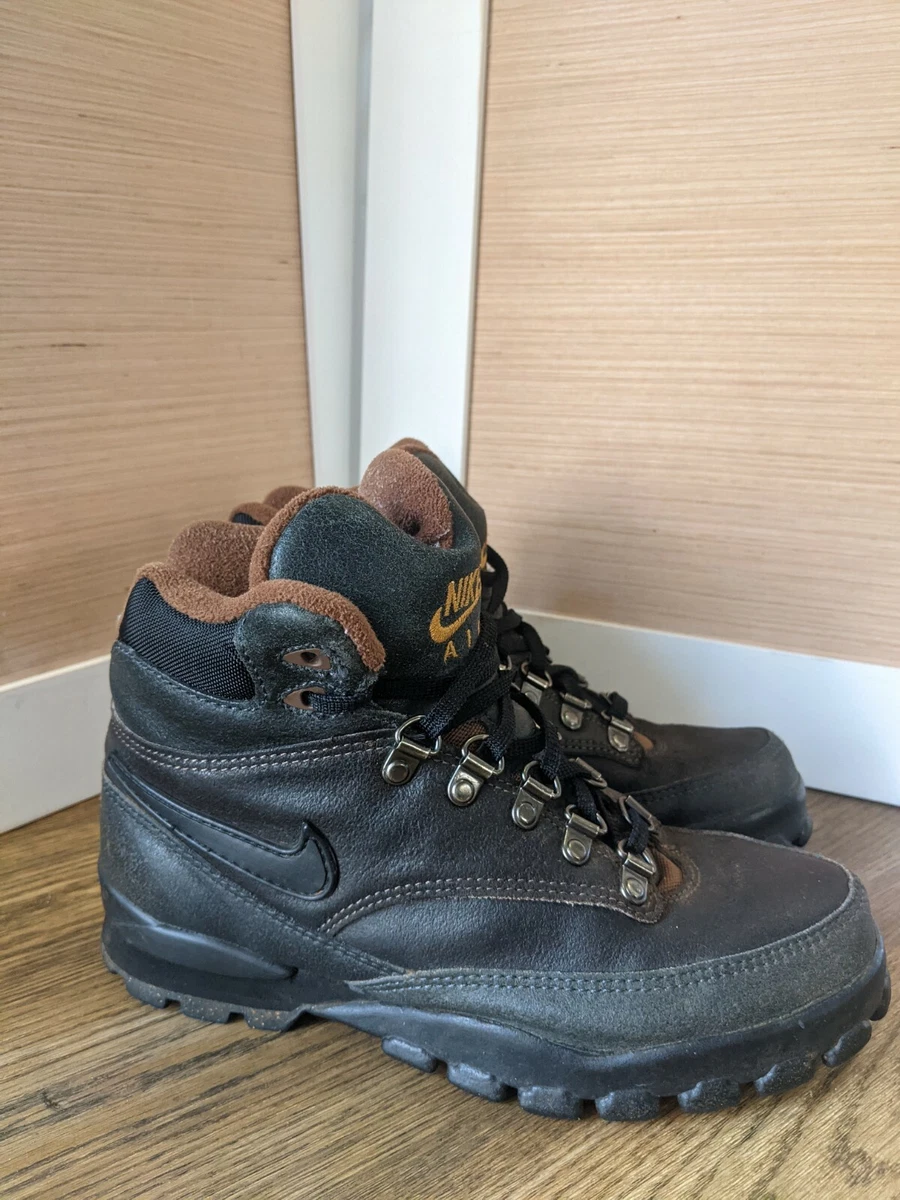 Vintage Nike Air Trail Leather Hiking Boots Black Brown