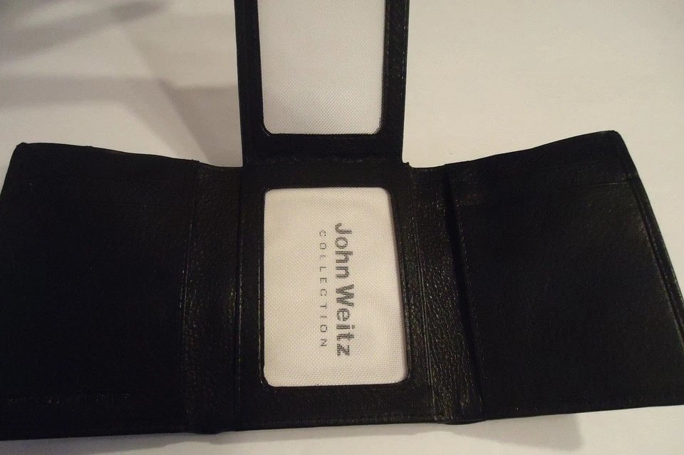 Carteira tripla masculina John Weitz flip fold top grão couro genuíno - Imagem 2 de 3