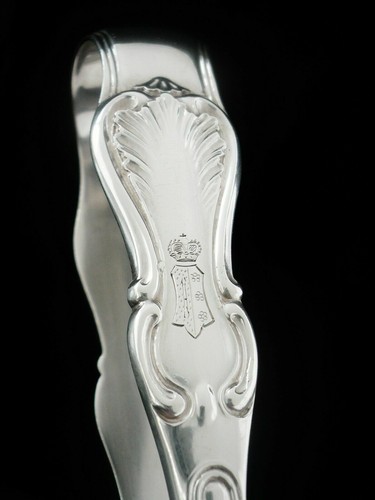 Antique Sterling Silver CRESTED Asparagus Tongs, Johnson,Walker & Tolhurst 1912 - Picture 3 of 12