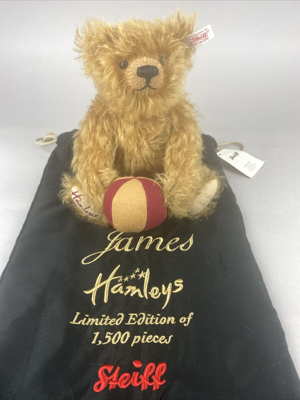 Steiff ""James"" Hamleys Ltd Edition Bear - 28cm Reddish Mohair EAN:663048 - 2008