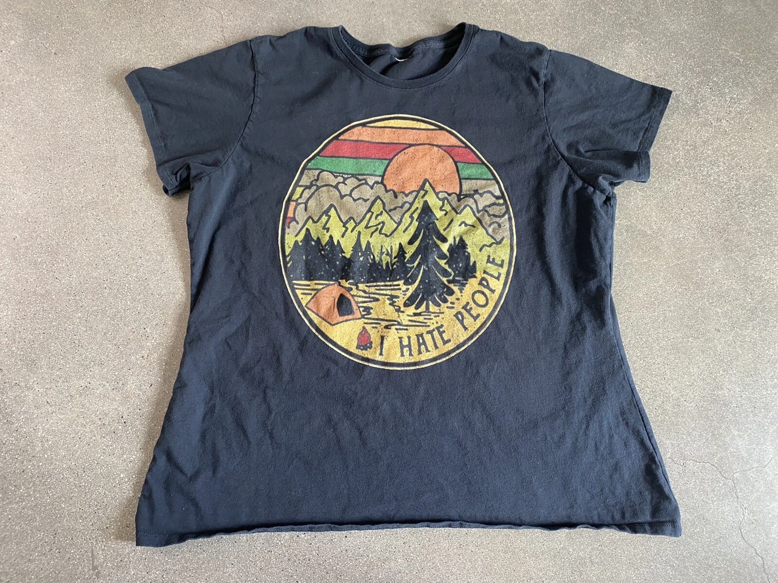 I hate people camping t-shirt black L