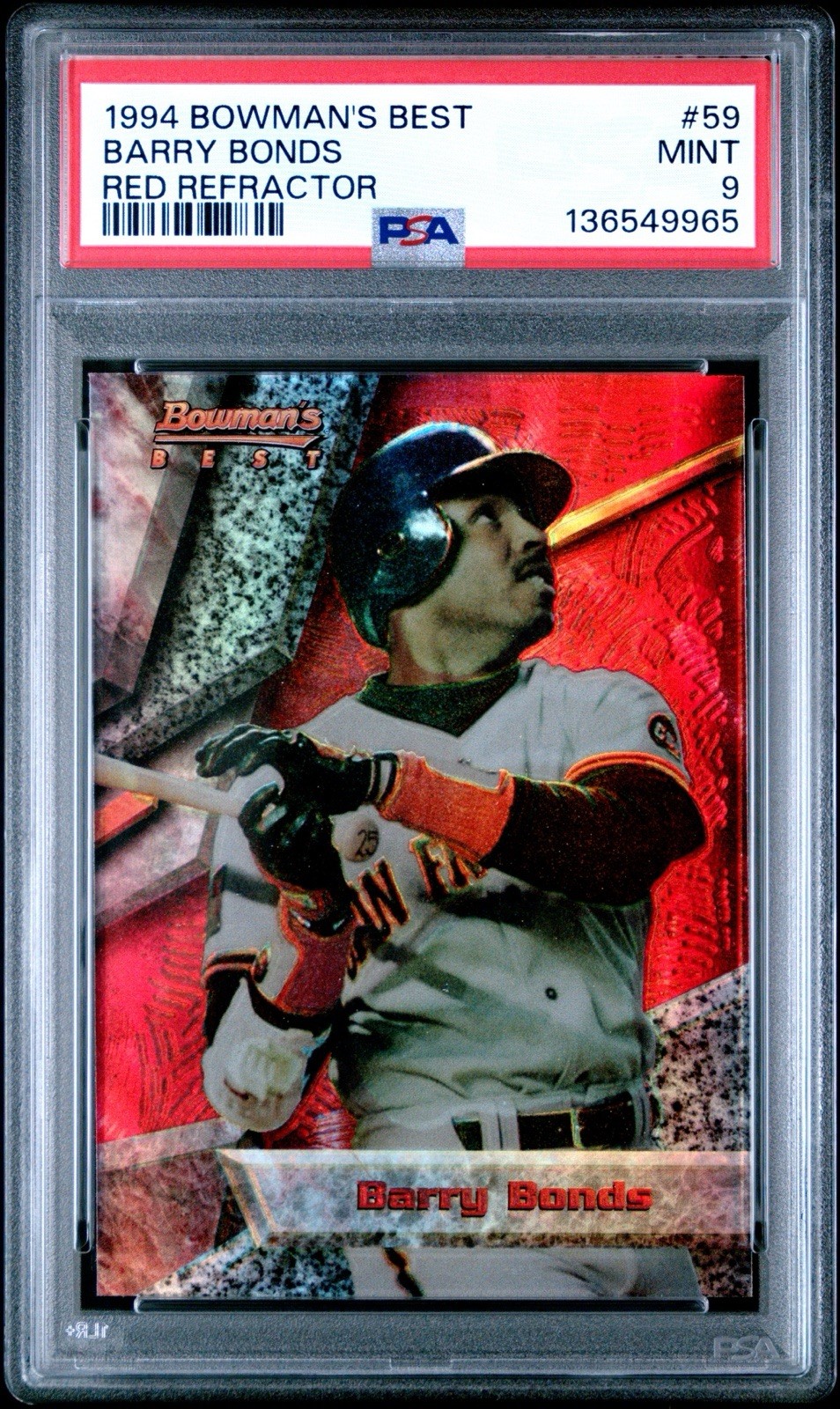 1994 Bowman’s Best Barry Bonds Red Refractor PSA 9