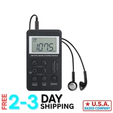 High-Quality AM/FM Pocket Radio with Lock Screen - Perfect for Hiking & Running