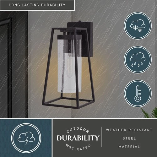 Vaxcel Lighting T0585 Nash 14" Tall Outdoor Wall Sconce - Black - Picture 7 of 8