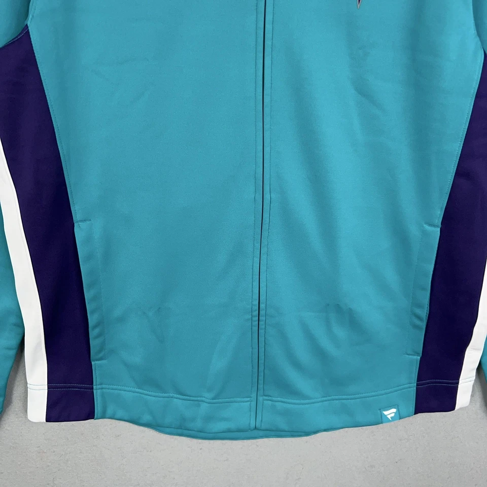 Jaqueta Charlotte Hornets masculina grande azul-petróleo roxa NBA basquete zíper completo aquecimento - Imagem 3 de 4