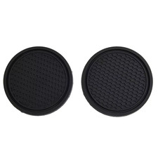 2Pcs Black Car Cup Holder Anti-Slip Coasters Premium PVC Car Coasters Universal 