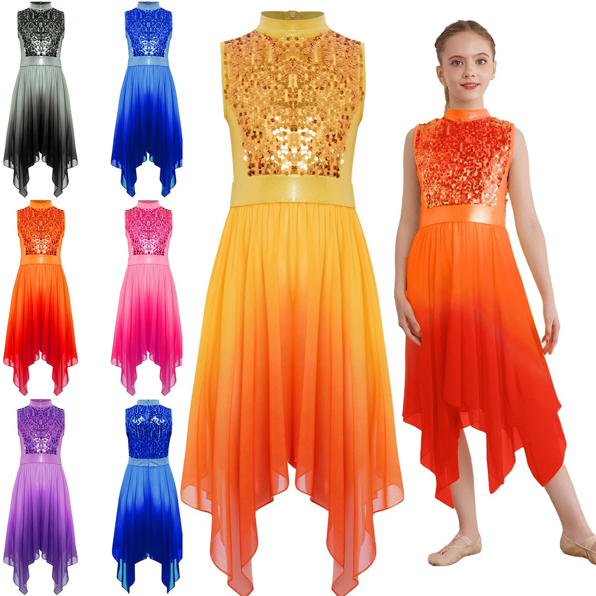 sequin performance tunic dress Sequin Performance Shift Dress - Kelly - Large Adult