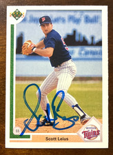 1991 Upper Deck SCOTT LEIUS Autographed Baseball Card #35 TWINS