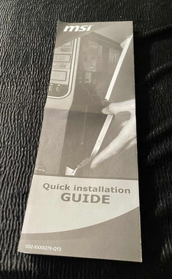 MSI Quick Installation Guide Memory Storage Device Front Panel G52-XXXX279-Q13