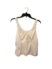Vassarette Womens Size Medium SLip Cami White Top Lace Trim 17-109 Pullover Tank