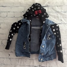 Disney Minnie Mouse Hooded Denim Jacket Toddler Girls Size 4