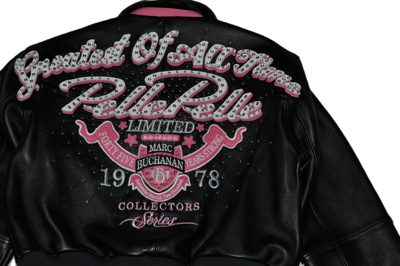 AUTHENTIC Pelle Pelle Greatest Of All Time Womens Jacket Cropped NWT BLACK image 2