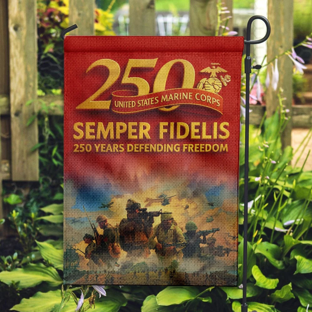 US Marine Corps Double-side Garden Flag 250th Anniversary