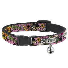 Cat Collar Breakaway with Bell Death or Glory Pink NARROW Fits 8.5-12"