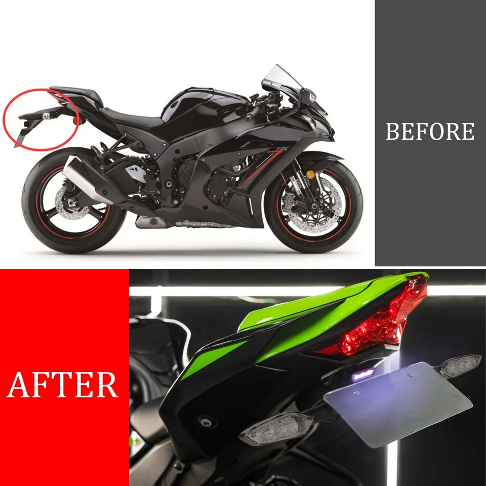 Señal de giro LED ordenada cola corta ZX10R para KAWASAKI Ninja ZX-10R 2016-2025 Foto 2 de 4