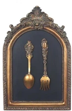 Hand Painted Hallway Wall Art: Intricate Antique Spoon Fork Design