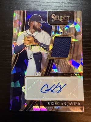 2022 Panini Select Cracked Ice Patch Auto Cristian Javier #SM-CJ Autograph /25