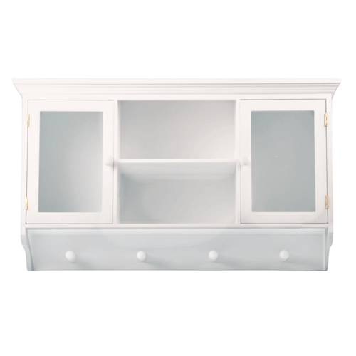 Armario de pared armario de pared vitrina de pared blanco estante de pared armario colgante puerta de vidrio paredes - Imagen 6 de 6
