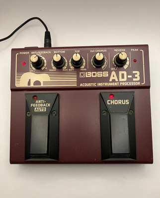 Boss AD-3 Acoustic Instrument Processor Guitar Effect Pedal Tested Used