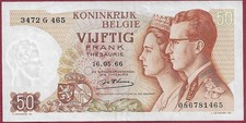 Belgien/Belgium 50 Francs P-139 (1966)