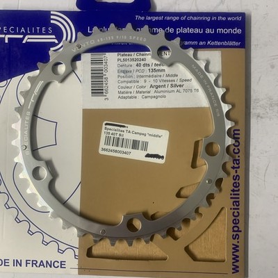 Spécialités TA Vento 135pcd Campagnolo 9/10 fach Kettenblatt Mitte 40t Silber
