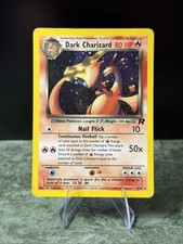 🔥 Dark Charizard 4/82 Unlimited Holo Rare SWIRL 🌀 MP | Pokemon TCG Team Rocket