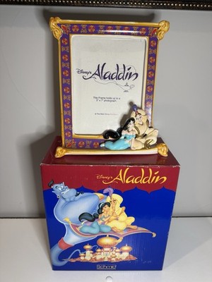 Vintage Disney Aladdin Picture Frame Schmid Hand-Painted Figurine