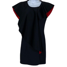 Rehab Woman's Size Medium Black Red fit & flare dress