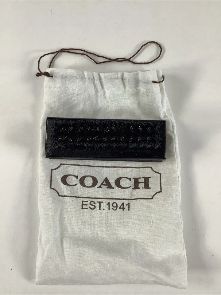 Coach Suede & Nubuc Leather Brush With Original Bag Vintage Black - Image 3 of 4