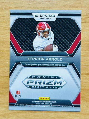 2024 Prizm Draft Picks Terrion Arnold #DPA-TAD Green Prizm Autograph - Bild 2 von 2