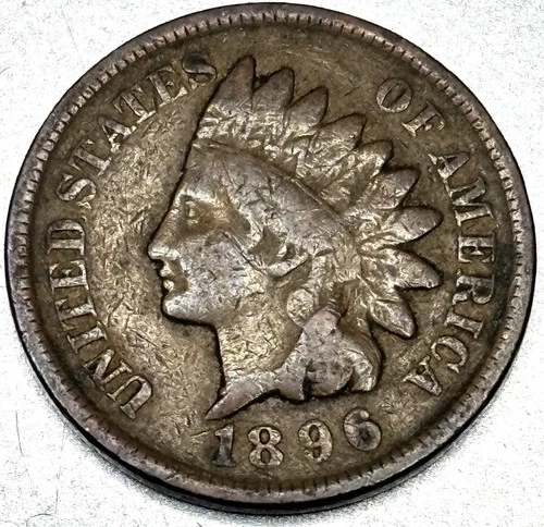 1896 Indian Head Cent Penny Good Condition 1c One Cent US Coin- 0741