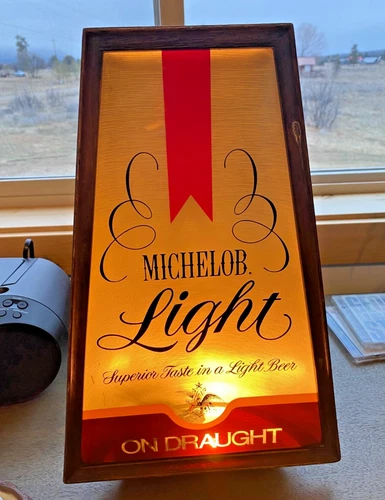 Vintage MICHELOB LIGHT BEER Sign Lighted Works Great  16x10