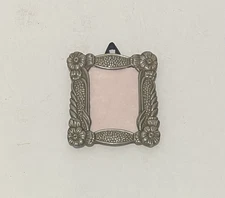 Pewter Color Mini Wall/Easel Frame (3.25" x 3") Sunflower Design Ribbon Hanger