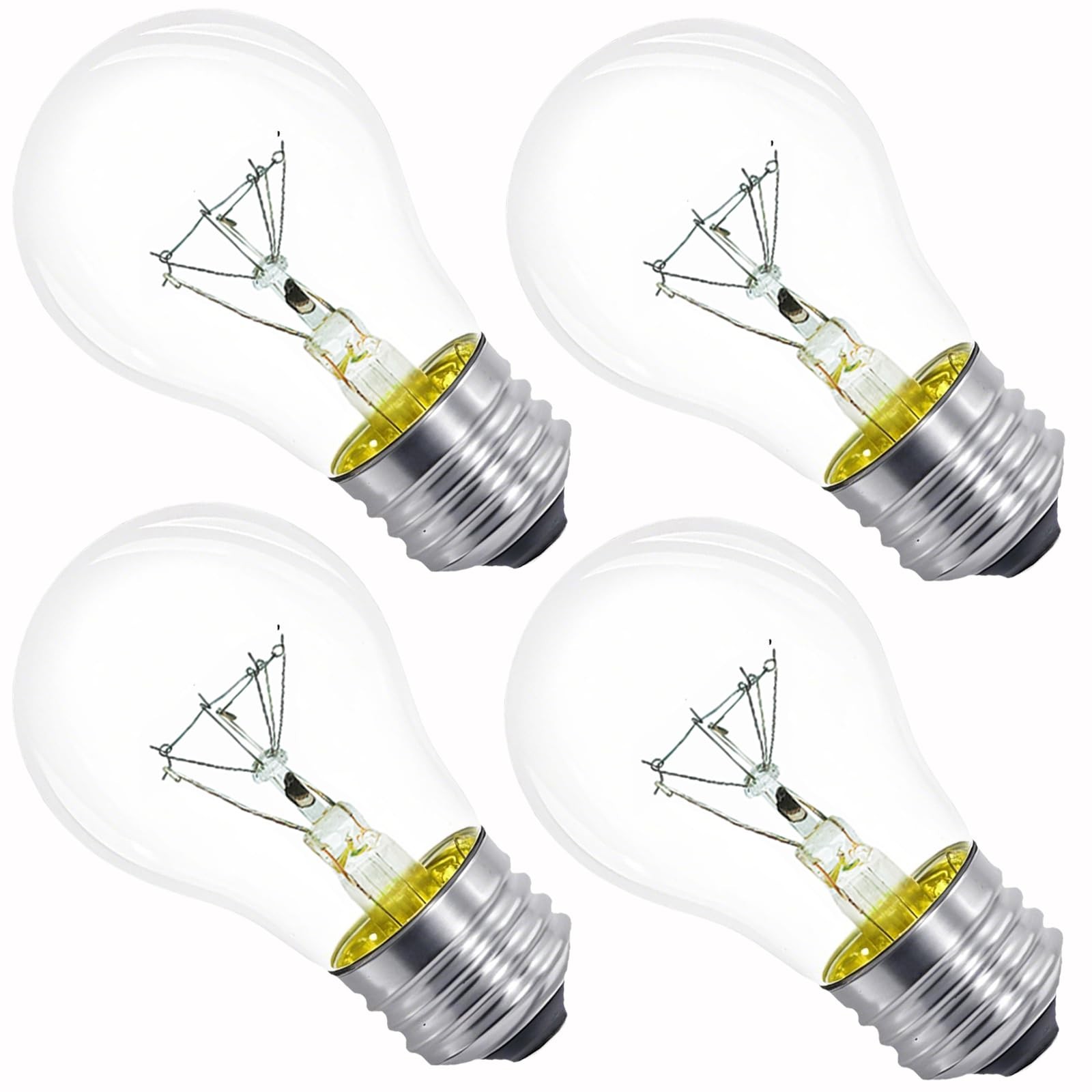 Lava Lamp Bulb 40W E26 Medium A15 Base (4 Pack), 2700k Warm White