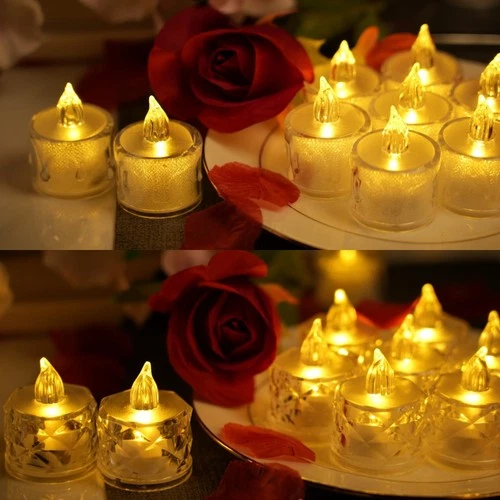 SupBri 12Pcs Tea Lights Candles Battery Operated, Pack of 12, Drop Wax Shape image 5