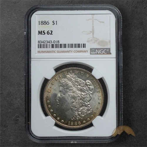 1886 Morgan Silver Dollar $1 - MS62 - NGC - Philadelphia