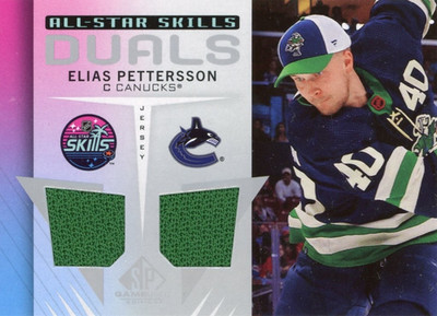 ELIAS PETTERSSON 2023-24 SP GAME USED HOCKEY UPPER DECK ALL STAR DUOS ASD-EP
