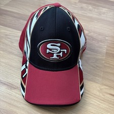 Vtg Reebok San Francisco 49ers Hat Cap NFL Red Black Sideline Fitted OSFA