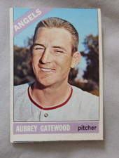 1966 Topps #42 Aubrey Gatewood	  California Angels Baseball Card Ex miscut